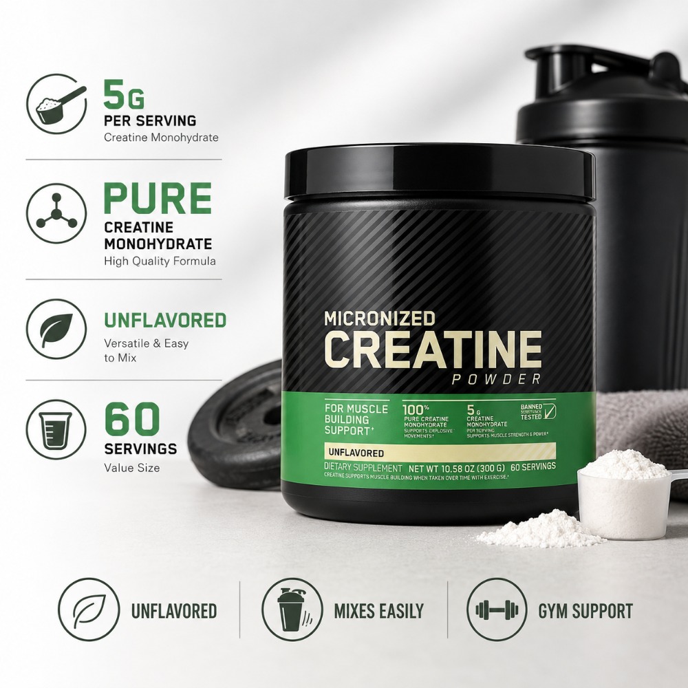 Nutrition For Fitness - Bubuk Creatine Monohydrate 300g Mendukung Kekuatan