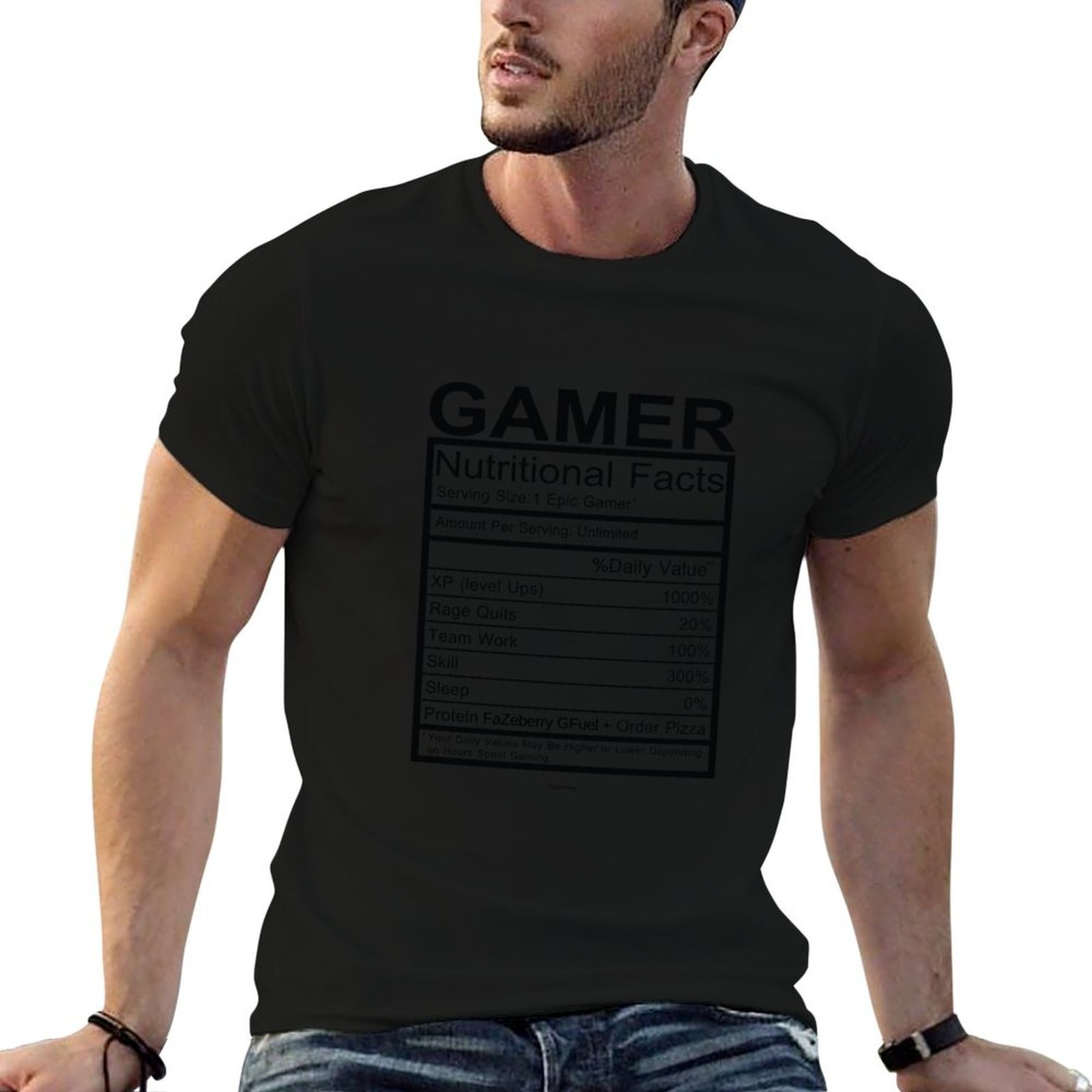 Nutrition For Fitness - T-Shirt Bagan Fakta Nutrisi Gamer, Atasan